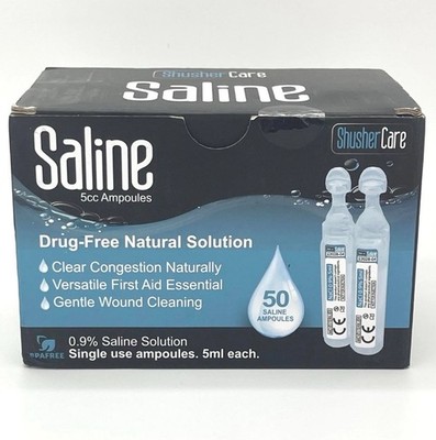 Shusher Care Saline Solution   50 Ampoules Box - EXP: 04/2028