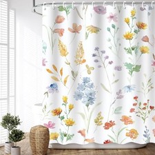 Floral Colorful Shower Curtain,Spring Boho Kids Girls Girly Floral-72x72