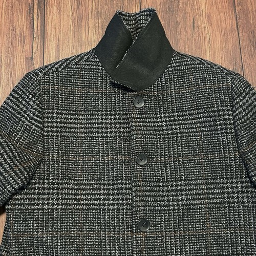 J Crew Mantel Herren 40R Thompson Wollmischung schwarz grau Tweed kariert Mantel gebraucht, in einwandfreiem Zustand - Bild 3 von 13
