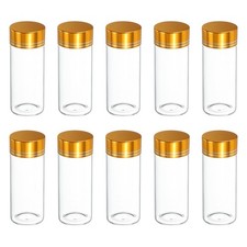 10Pcs Mini Glass Bottles with Lids 30ml Small Clear Glass Jars Vials