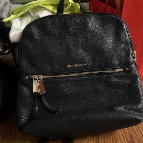 Michael Kors Black Leather Backpack Bag