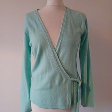 Women’s UK 14 Mint Green Soft Knit Wrap Cardigan Tie Waist Ballerina...