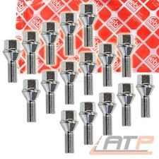 16x FEBI RADBOLZEN SCHRAUBEN M12 x 1,25 x 22 mm KEGELBUND 60° 32031396