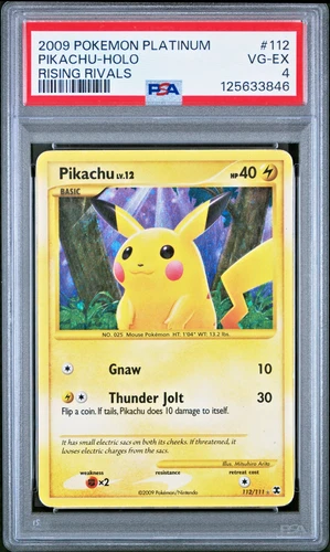 HUGE SWIRL PSA 4 2009 Pokemon Platinum Rising Rivals Pikachu Holo Foil 112/111