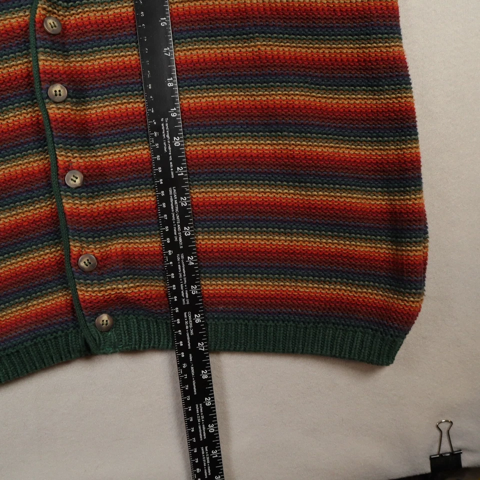 Vintage Roundtree Yorke Sweater Vest Men's XL Rainbow Colorful Cardigan Knit USA - Image 4 of 4