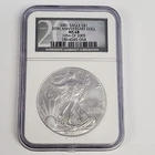 2001 SILVER AMERICAN EAGLE COIN 1 OZ FINE SILVER MS 68 NGC 20TH ANNIVERSARY COLL
