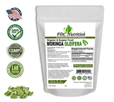 MORINGA OLEIFERA LEAF PILLS 60 CAPSULES NATURAL MULTI VITAMIN 1300 mg ORGANIC