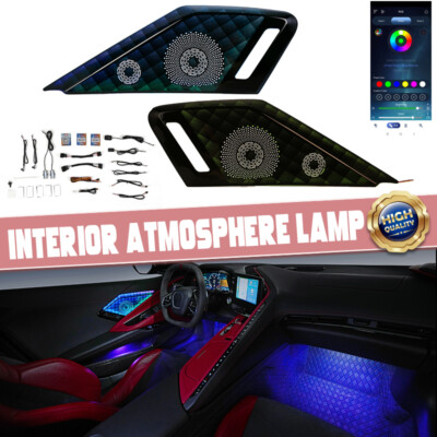 Door Speaker Covers W/ LED Ambient Light Fits Corvette C8 2019-2024 APP Control