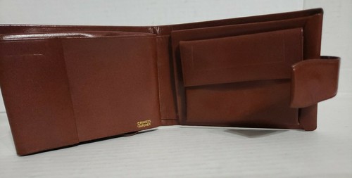 Vintage Prince Gardner Wallet Billfold Brown Genuine Leather Coin Photos Tweed - Picture 3 of 8