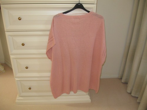 Ladies Jumper Design BeMe Plus Size M Short Sleeves Apricot Linen & Cotton - Picture 10 of 10