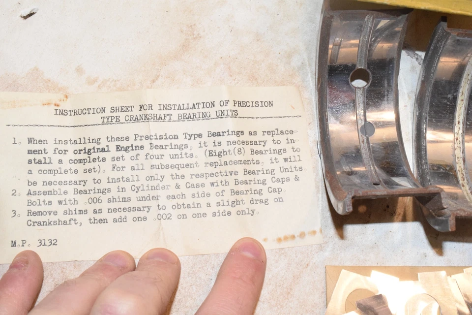 Rodamiento del cigüeñal Chevy GM 3847202 -.020 talla inferior 483M 9558SB - C106 NUEVO DE STOCK Foto 4 de 4