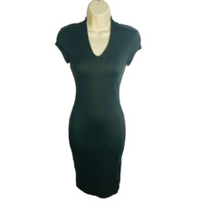 Joe & Elle Women's Dress Sz Small Dark Green Short Sleeved Knee length bodycon
