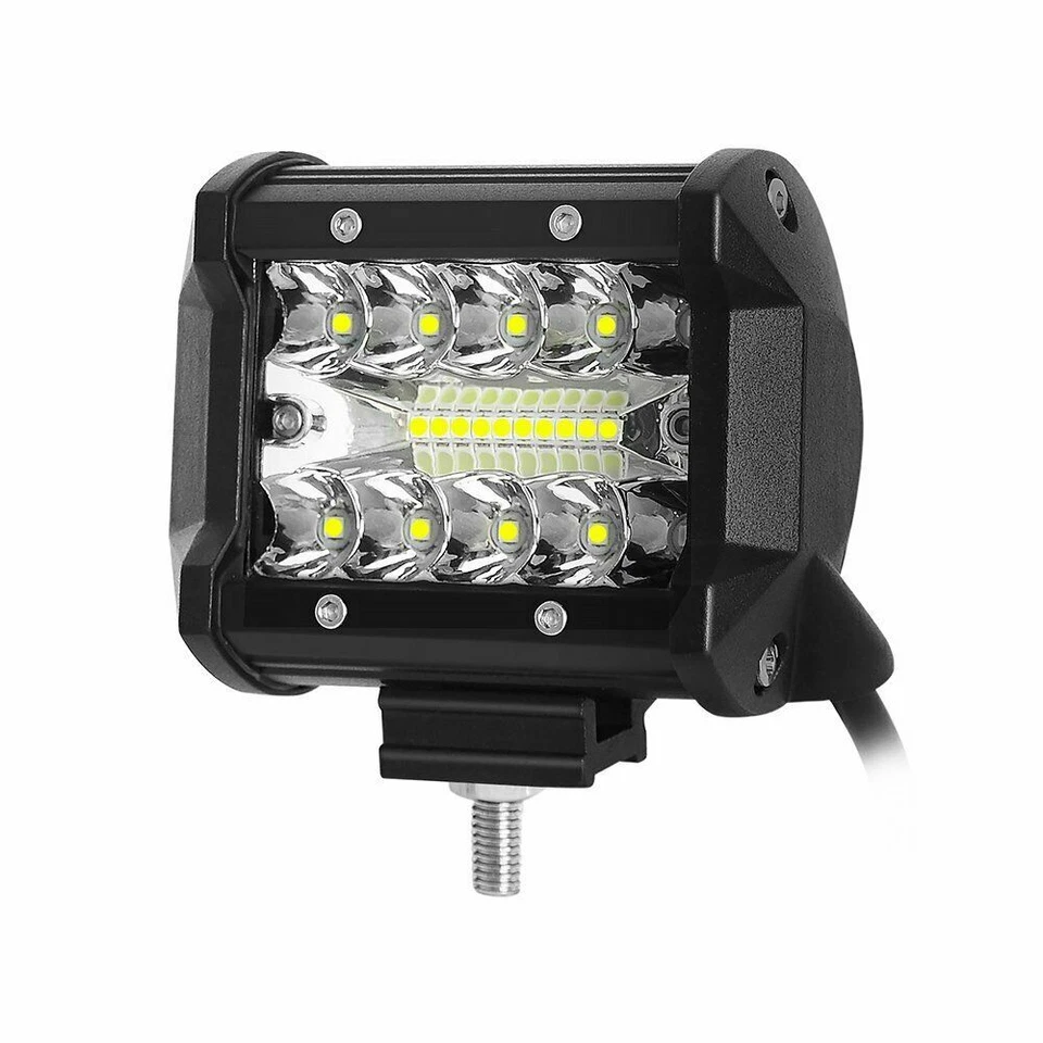 Pair 4 inch Work Lights Spot Flood LED Light Bar Reverse 4WD 12V 24V Spread WIDE - Image 2 of 4