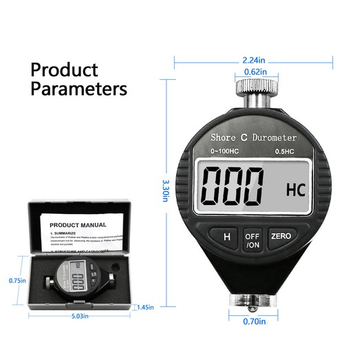 Shore-Härteprüfer Digitale Sklerometer Härteprüfgerät Werkzeug für Gummi Reifen - Bild 5 von 14