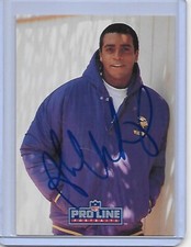 Football Card IP auto AHMAD RASHAD Minnesota Vikings 1991 Pro Line Portraits