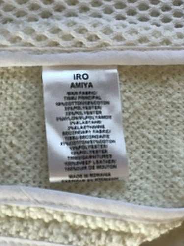 IRO* AMIYA* WHITE MESH COTTON BLEND LEATHER TRIM ZIP JACKET JACKET SIZE 40 - Picture 10 of 10