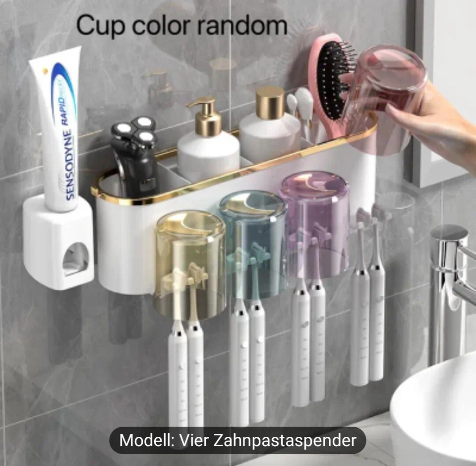 Automatische Zahnpaste Spende mit Zahnbürstenhalter - Bild 4 von 4