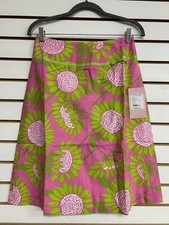 Lilly Pulitzer Mirabelle Hibiscus Pink Green Skirt NWT SZ 2 Lined 100 Cotton