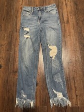 Cello Size 1/25 Skinny Jeans Distressed Frayed Hem Denim Casual Boutique Brand
