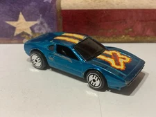 HOT WHEELS FERRARI 308 1985 ULTRA HOTS, BLUE CHROME,UH WHEELS LOOSE