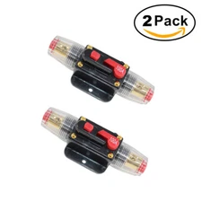 2x 100A Circuit Breaker Reset Inline Fuse Holder For Car Stereo Switch Audio