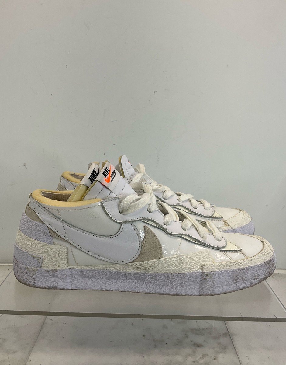 Nike Sacai x Blazer Low White Patent & Beige Lace-Up Nike Sacai x Blazer Low White Patent & Beige Lace-Up