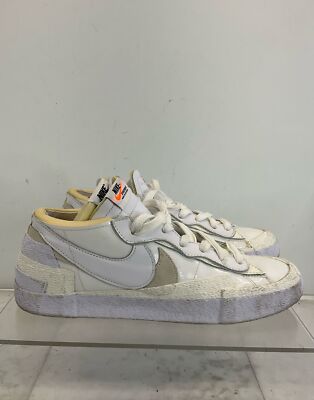 Nike Sacai x Blazer Low White Patent & Beige Lace-Up Nike Sacai x Blazer Low White Patent & Beige Lace-Up