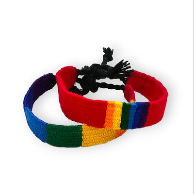 Woven Rainbow Colour Friendship Bracelets Flat Tapestry Design Colour ...