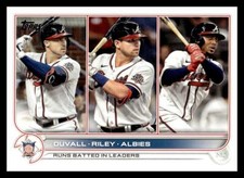 2022 Topps #181 NL RBI Leaders Adam Duvall / Austin Riley / Ozzie Albies