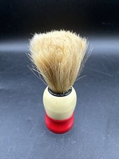 Vintage Men's Shaving Barber Brush Used Unmarked Red Cream Handle