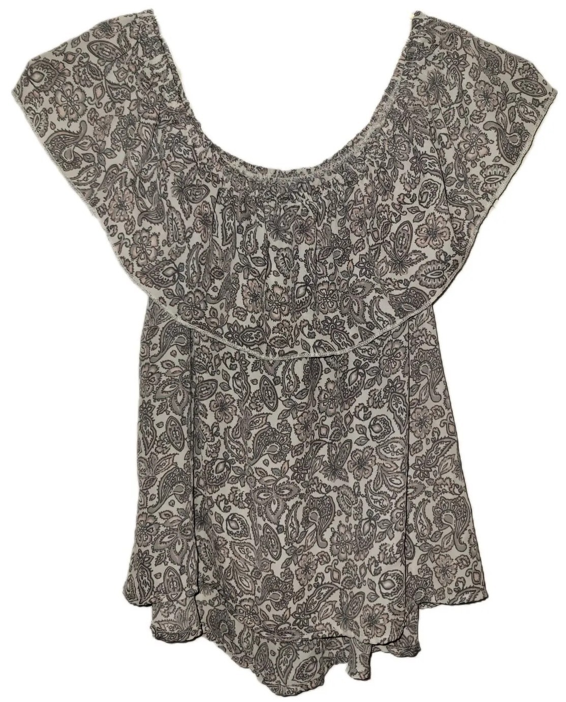 Hollister Paisley Print Off The Shoulder Pullover Blouse Women's Size S