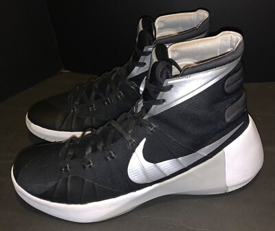 Nike Hyperdunk 2015 TB Black Silver Basketball Shoes 749645-001 Sz 13 Excellent