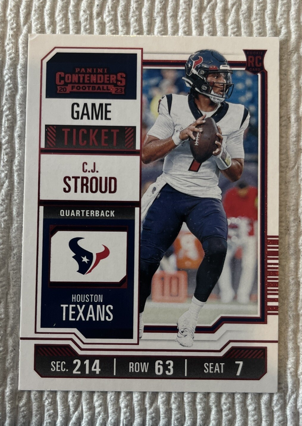 2023 Panini Contenders RC Red Foil Game Ticket CJ Stroud #40 Houston Texans JS1