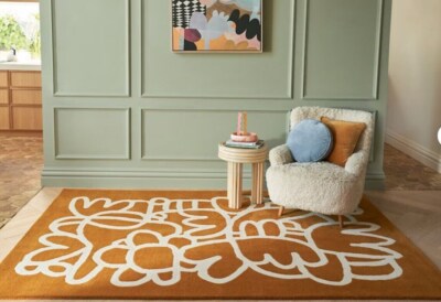 Walker Noble Kuba Rug 100% New Zealand Woolen Area Rug Hand Tufted Woolen Rug