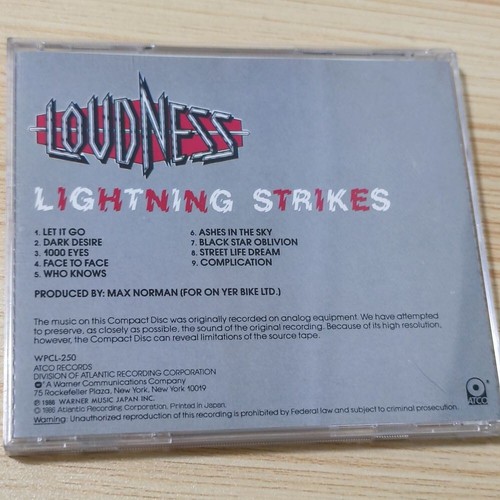 Loudness - Lightning Strikes JAPAN CD(1991,WPCL-250) Minoru Niihara JP METAL - Picture 2 of 3