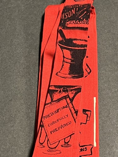 Vintage Red Pharmacy  Neck Tie Sportables By Martin Burns - Picture 3 of 5