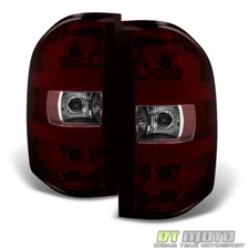 Red Smoked 2007-2013 Chevy Silverado GMC Sierra Tail Lights Lamps Set Left+Right