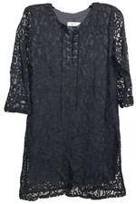 Ambercrombie & Fitch Lacy Black Mini Dress Medium Layered Lace Up Medium