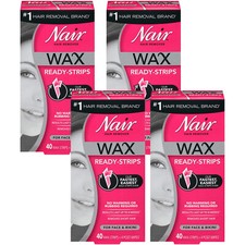 4-New Nair Hair Remover Wax Ready Strips Face and Bikini Hair Removal Wax Strips