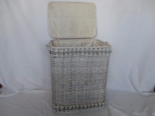 CESTO PORTABIANCHERIA PORTA GIOCHI  VIMINI  GIUNCO BIANCO  CM 52X38X60 H PELLET