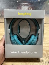 Heyday Wired On-Ear Padded Headphones Built In Microphone  Bright Teal