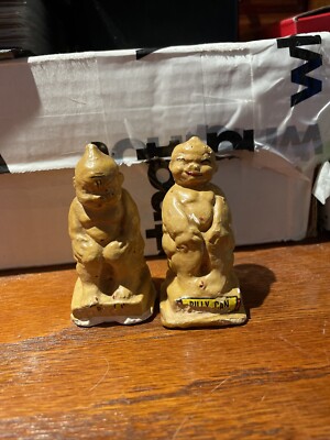 HTF Vintage Billiken Salt-N-Pepper Shakers-Billy Can/Billy Can't