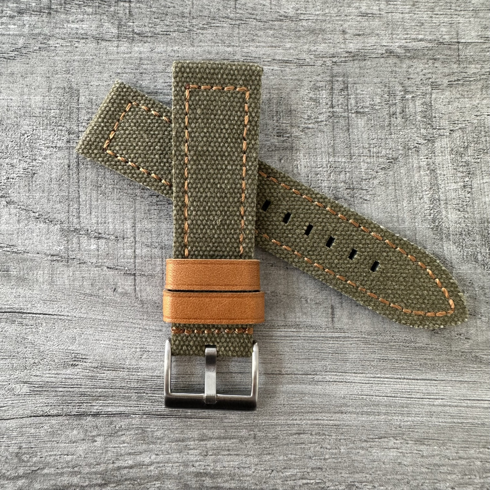 Panerai 用Fabricベルト Lug 24mm 20mm-22mm-24mm-Gray-Sierra-