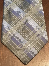 Perry Ellis Portfolio Green Blue 100% Silk Men’s Neck Tie Made In China