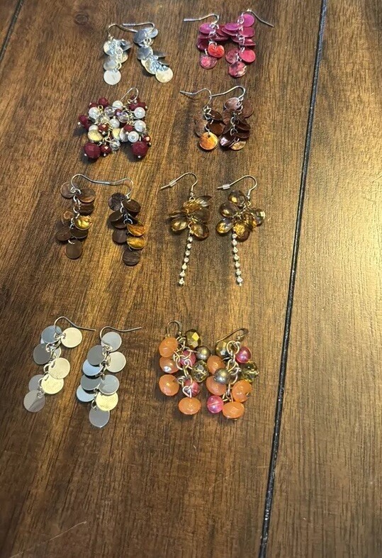 8 pairs of women’s costume earrings 