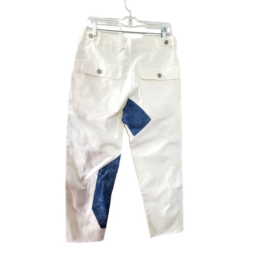 Free People x Sandrine Rose Jeans Pants Denim White Patchwork Crop Ankle Sz 28 - Picture 4 of 8