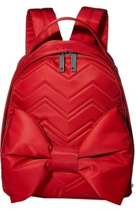 Betsey-Johnson-Red-BOW-Shoulder-Strap-Zipper-Backpack-Red-Big-Bow