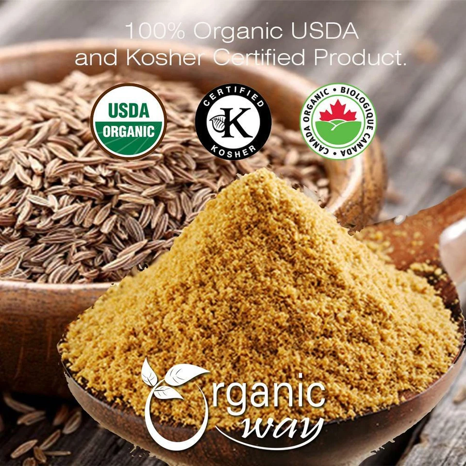 Organic Way Cumin / Jeera Seeds Powder - Kosher & USDA Certified (1LBS / 16Oz) - Image 2 of 4