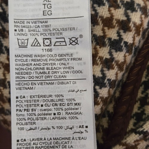 Old Navy NWT Double-Breasted Textured Blazer Brown Plaid Houndstooth Size XL - Picture 10 of 11