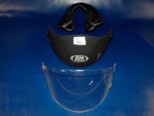 Moto Casco Protezione Trasparente + Sole Visiera Nero + Collo Rollio LEM Super